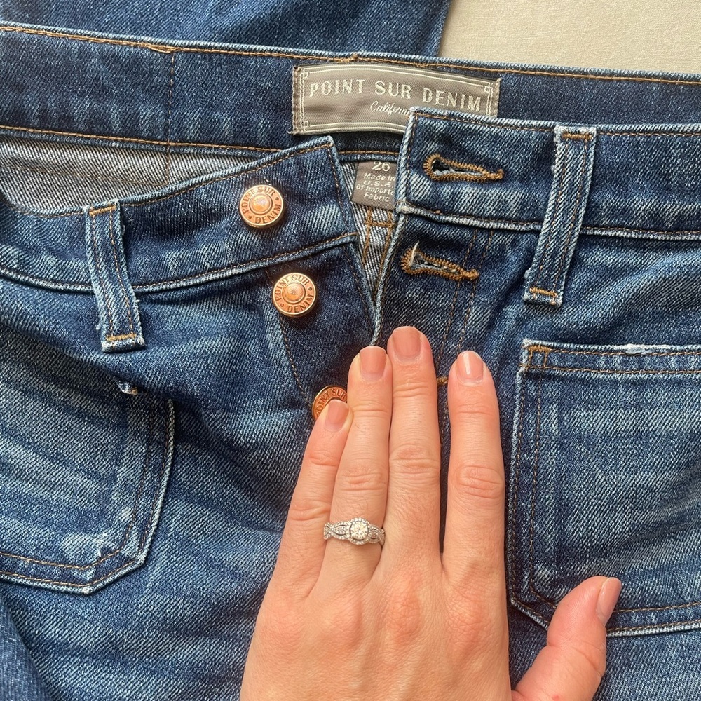 Point Sur Denim with Button Details reg 26 women’s preppy j.crew scandi girl - Picture 4 of 5